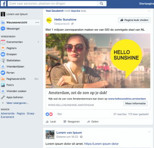 Hello Sunshine campagne Interim marketeer